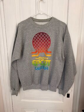 Disney Gray Crewneck Sweatshirt with Rainbow Epcot Graphic